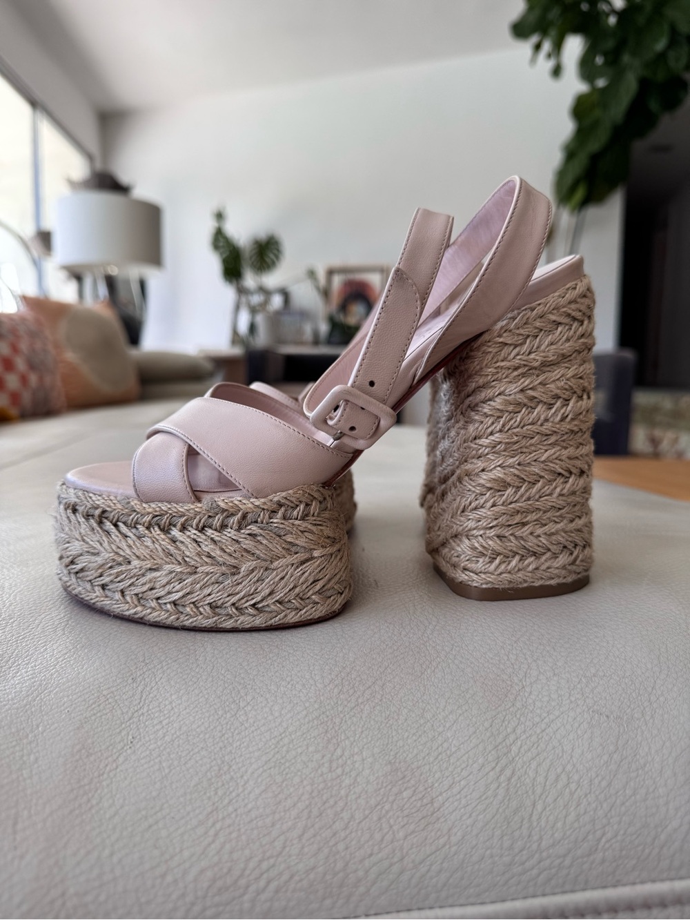 Christian Louboutin SUPER MARIZA 130 Platform Espadrille Sandals Size 37  $945